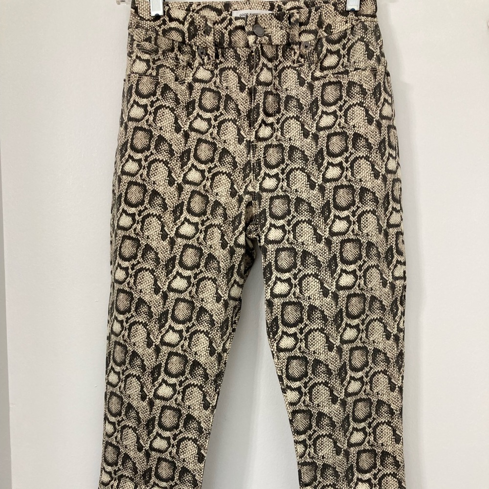 Good American snake skin print jeans.
